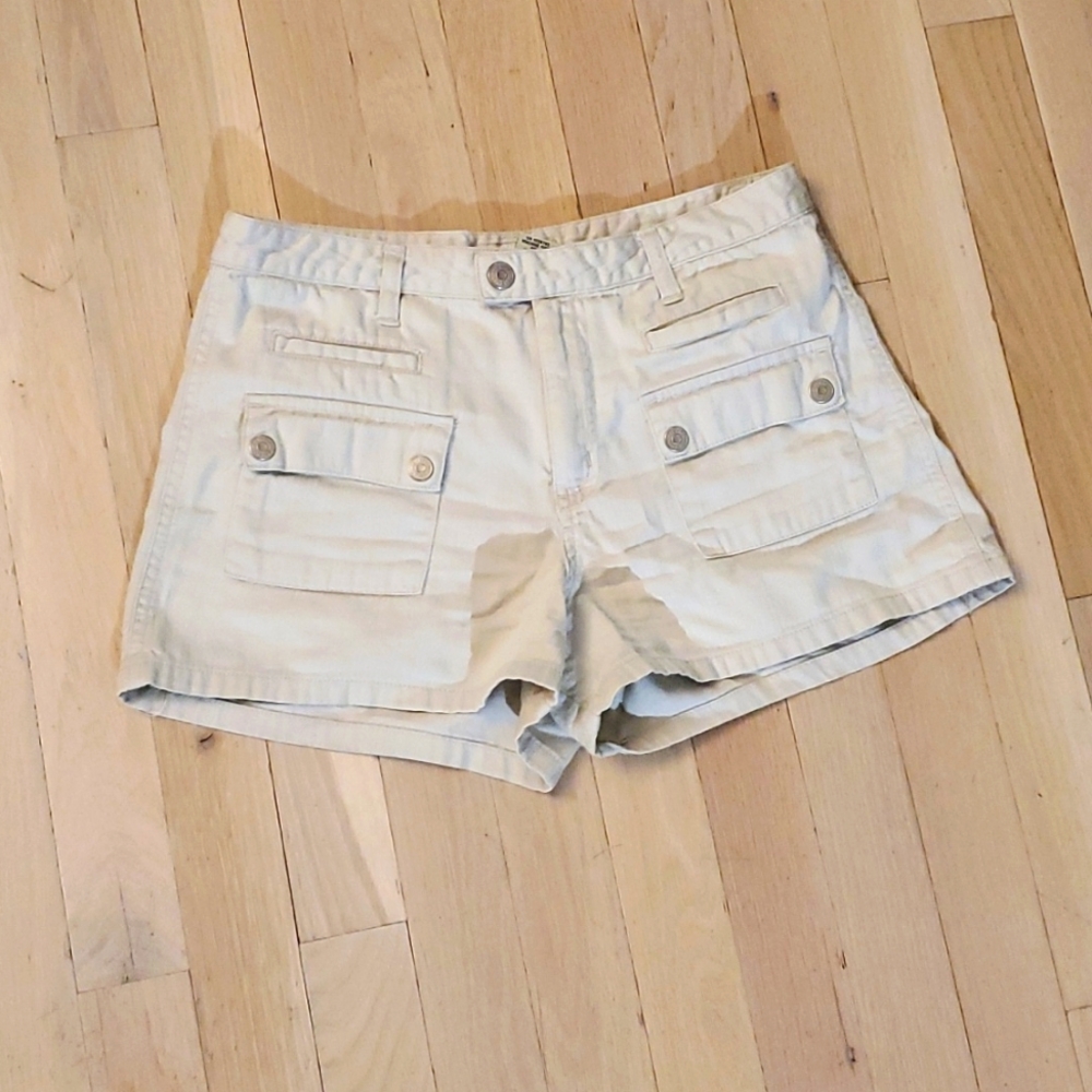 Cotton cream Shorts by Cherokee. Size 14. Waist 14". Hips 16"1/2